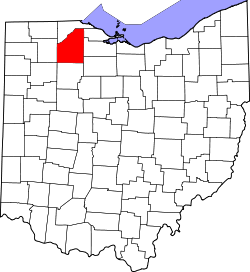 Karte von Wood County innerhalb von Ohio