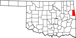 Karte von Adair County innerhalb von Oklahoma