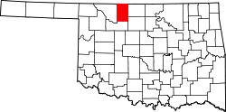 Karte von Alfalfa County innerhalb von Oklahoma