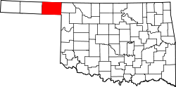 Karte von Beaver County innerhalb von Oklahoma