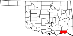 Karte von Choctaw County innerhalb von Oklahoma