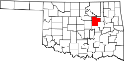 Karte von Creek County innerhalb von Oklahoma