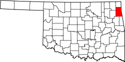 Karte von Delaware County innerhalb von Oklahoma