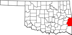Karte von Le Flore County innerhalb von Oklahoma