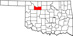 Karte von Major County innerhalb von Oklahoma