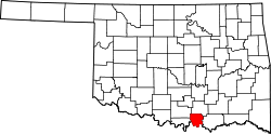 Karte von Marshall County innerhalb von Oklahoma