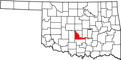 Karte von McClain County innerhalb von Oklahoma