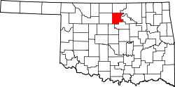 Karte von Noble County innerhalb von Oklahoma