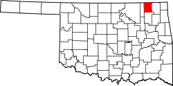 Karte von Nowata County innerhalb von Oklahoma