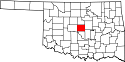 Karte von Oklahoma County innerhalb von Oklahoma