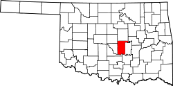 Karte von Pottawatomie County innerhalb von Oklahoma