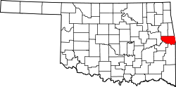 Karte von Sequoyah County innerhalb von Oklahoma
