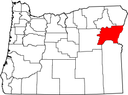 Karte von Baker County innerhalb von Oregon