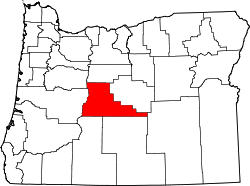 Karte von Deschutes County innerhalb von Oregon