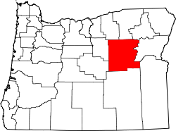 Karte von Grant County innerhalb von Oregon