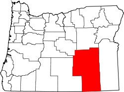 Karte von Harney County innerhalb von Oregon