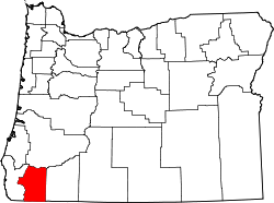 Karte von Josephine County innerhalb von Oregon