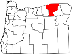 Karte von Umatilla County innerhalb von Oregon