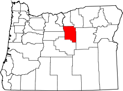 Karte von Wheeler County innerhalb von Oregon