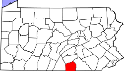 Karte von Adams County innerhalb von Pennsylvania