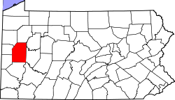 Karte von Butler County innerhalb von Pennsylvania