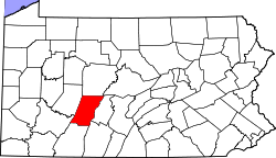 Karte von Cambria County innerhalb von Pennsylvania