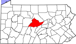 Karte von Centre County innerhalb von Pennsylvania