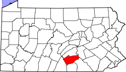Karte von Cumberland County innerhalb von Pennsylvania