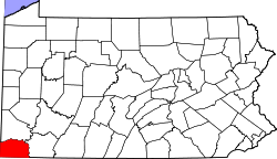 Karte von Greene County innerhalb von Pennsylvania