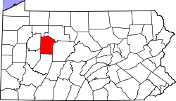 Karte von Jefferson County innerhalb von Pennsylvania