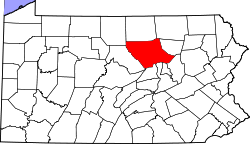 Karte von Lycoming County innerhalb von Pennsylvania