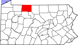 Karte von McKean County innerhalb von Pennsylvania