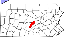 Karte von Mifflin County innerhalb von Pennsylvania