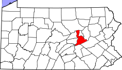 Karte von Northumberland County innerhalb von Pennsylvania