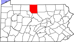 Karte von Potter County innerhalb von Pennsylvania