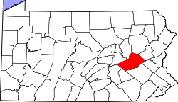 Karte von Schuylkill County innerhalb von Pennsylvania
