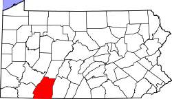 Karte von Somerset County innerhalb von Pennsylvania