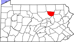 Karte von Sullivan County innerhalb von Pennsylvania