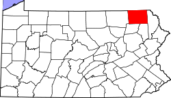 Karte von Susquehanna County innerhalb von Pennsylvania