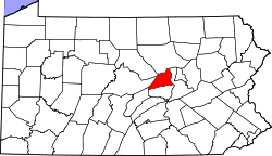 Karte von Union County innerhalb von Pennsylvania
