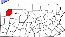 Karte von Venango County innerhalb von Pennsylvania
