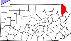 Karte von Wayne County innerhalb von Pennsylvania