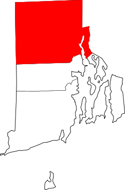 Karte von Providence County innerhalb von Rhode Island