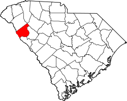 Karte von Abbeville County innerhalb von South Carolina