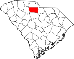 Karte von Chester County innerhalb von South Carolina