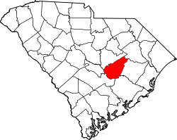 Karte von Clarendon County innerhalb von South Carolina