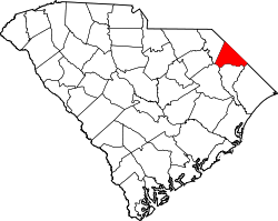 Karte von Dillon County innerhalb von South Carolina