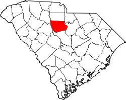 Karte von Fairfield County innerhalb von South Carolina