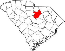 Karte von Kershaw County innerhalb von South Carolina