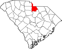 Karte von Lancaster County innerhalb von South Carolina